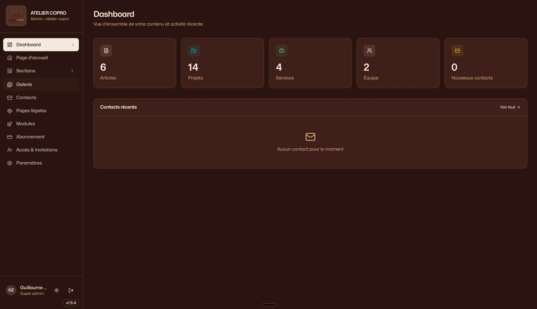 Back-office Awilix — Atelier Copro