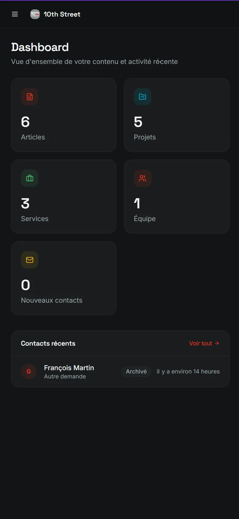 Back-office Awilix sur mobile — 10th Street Immo