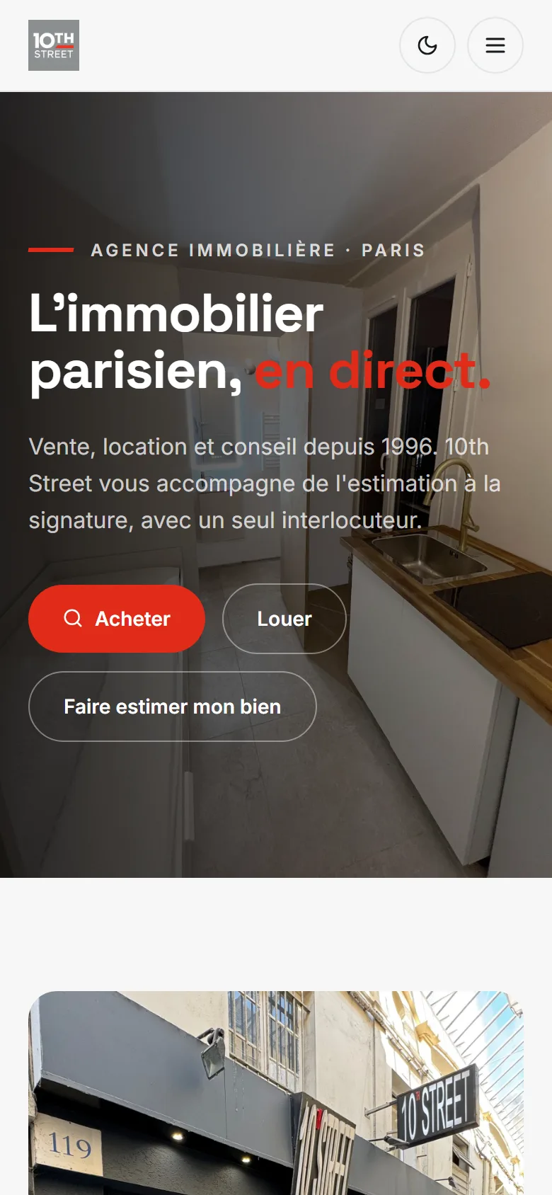 10th Street Immo — vitrine mobile