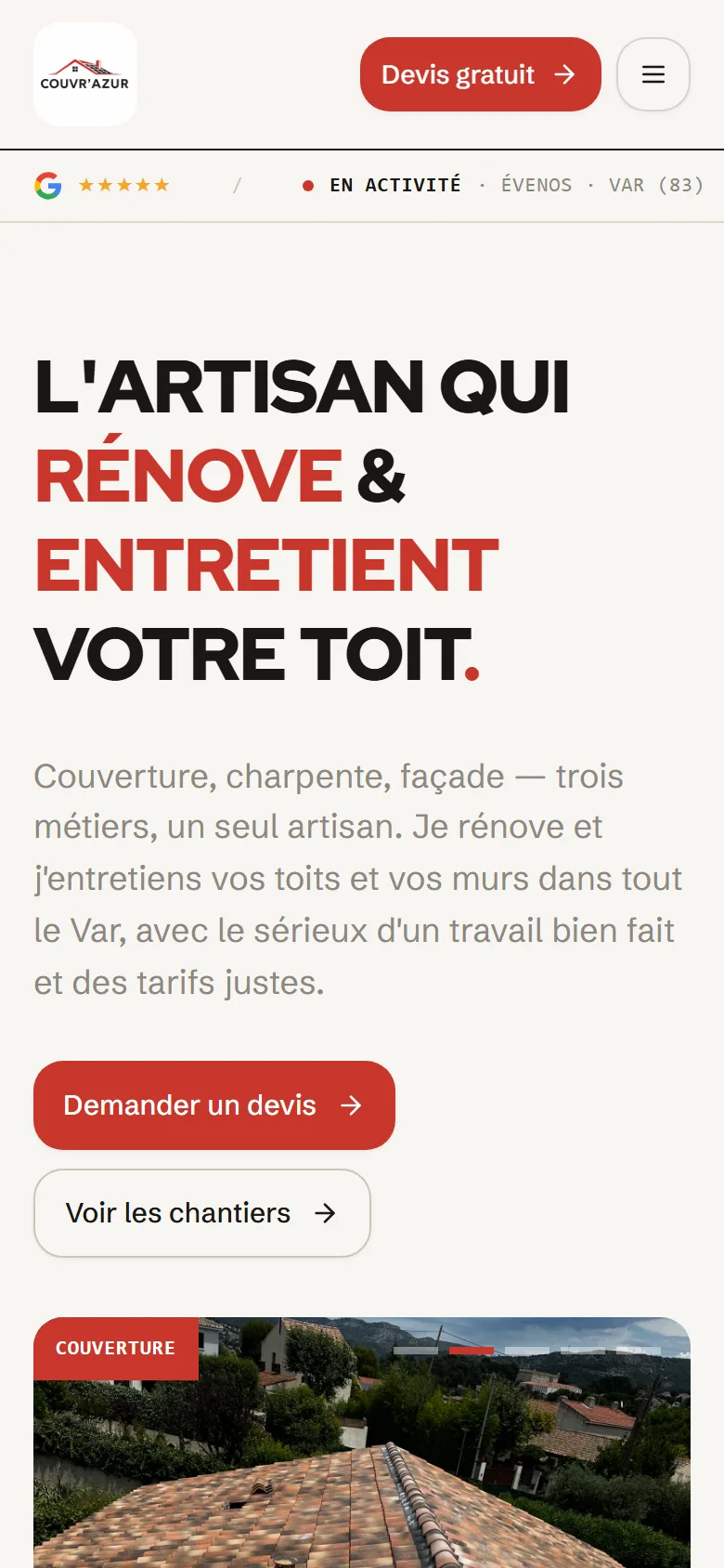 Couvr'Azur — vitrine mobile