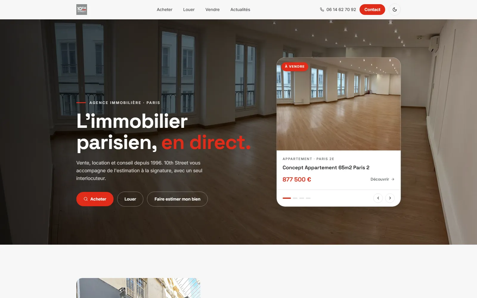 10th Street Immo — Agence immobilière spécialisée locaux commerciaux à Paris