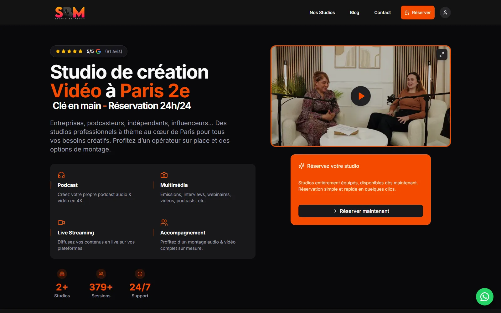 studiosbm.fr — site réalisé par Awilix